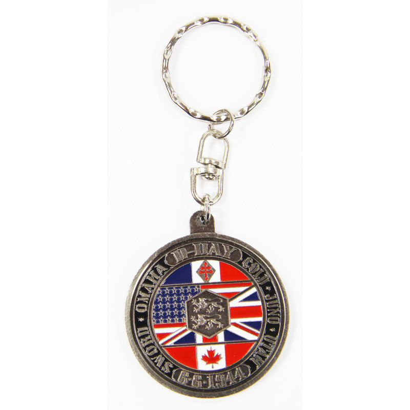 Porte-clés Victory, rond, couleur argent