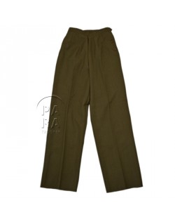 Pantalon, en laine moutarde, femme