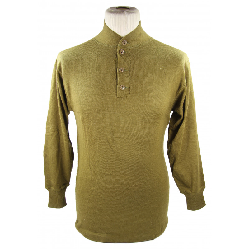 Shirt, Knit, OD, 1942, 4-buttons, 10th Mountain / FSSF Shirt, Knit, OD, 1942, 4-buttons, 10th Mountain / FSSF