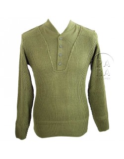 Pull en laine 5 boutons, moutarde
