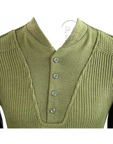 Pull en laine 5 boutons, moutarde