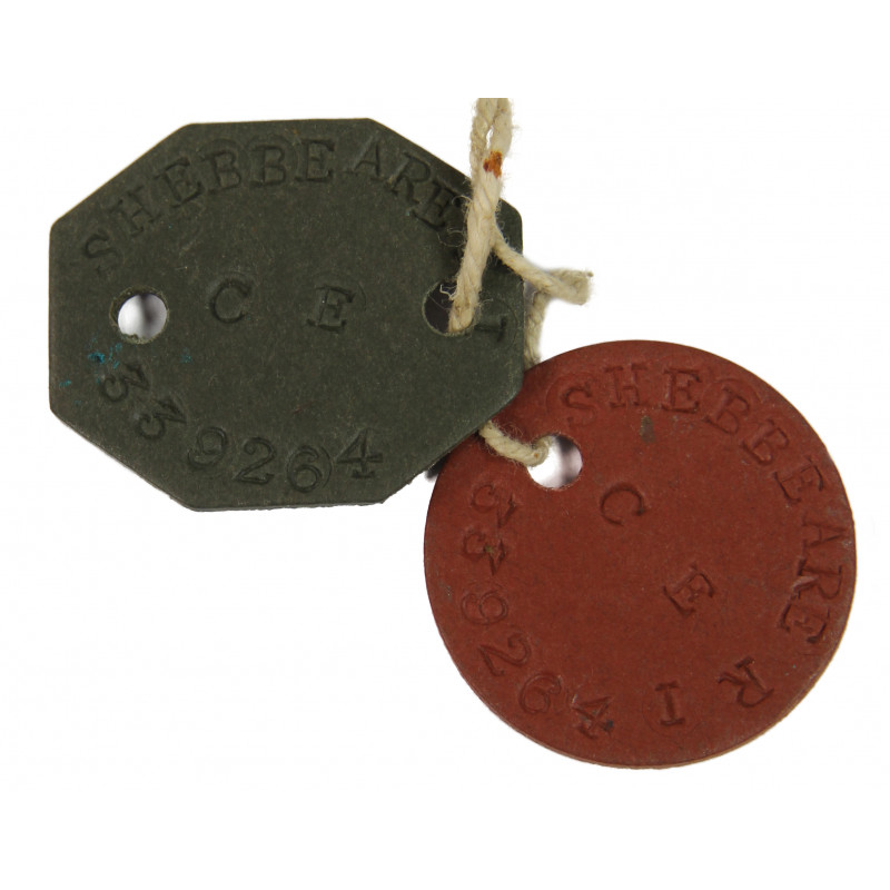 Plaques d'identité britanniques, Dog Tags, Robert Shebbeare (cadet) Plaques d'identité britanniques, Dog Tags, Robert Shebbeare (cadet)