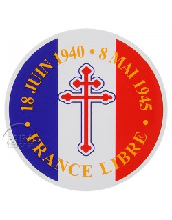 Autocollant France Libre, rond