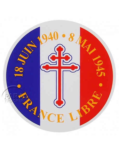 Autocollant France Libre, rond