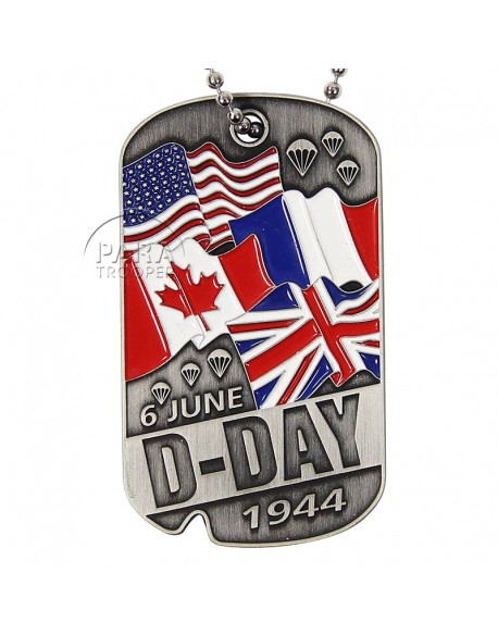 Plaque d'identité D-Day drapeaux