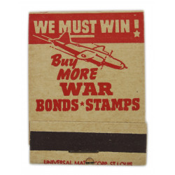 Pochette d'allumettes, We must win! Buy More WAR Bonds-Stamps