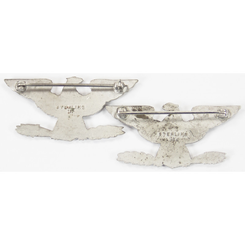 Colonel rank insignia, pair, Sterling