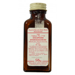 Flacon de Dolophine Hydrochloride (Methadone), Medic N° 1730, Eli Lilly and Co.