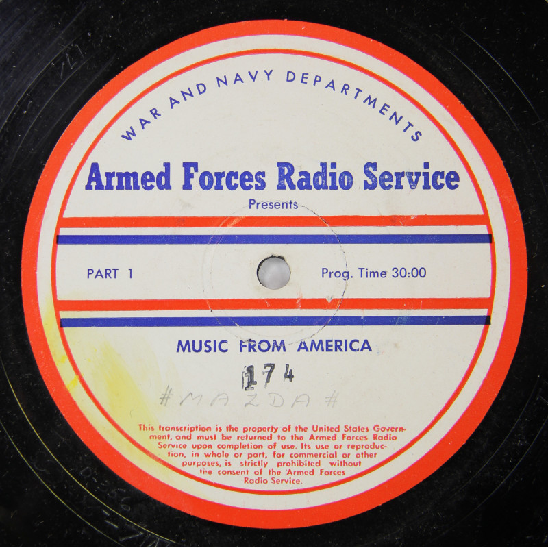 Disque, Armed Forces Radio Service, Music from America